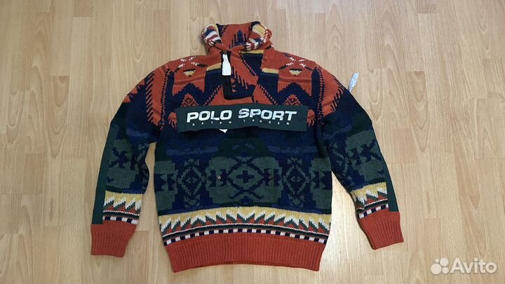 Ralph Lauren Sportsman Aztec Pouch Knit Sweater