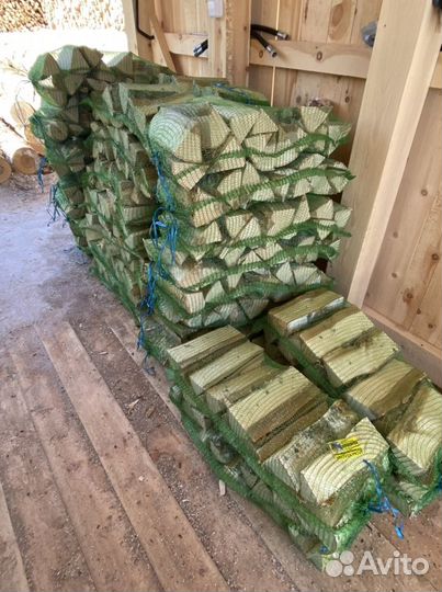 Дрова березовые в сетках