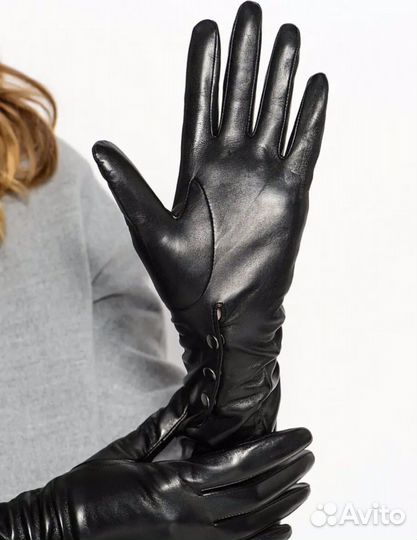 Длинные Кожаные Перчатки р.7,5