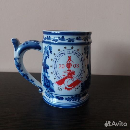 Кружка пивная Гжель, авторская