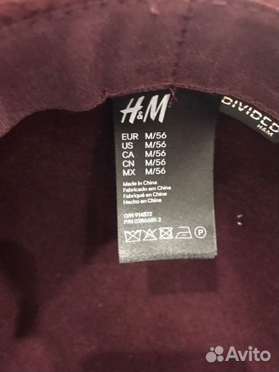 Шляпа вишнёвая h&m