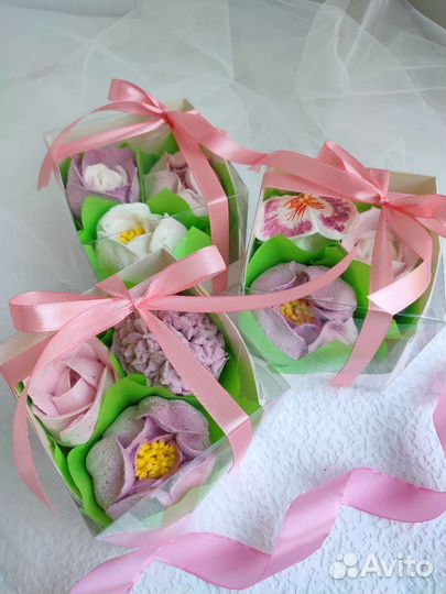 Зефир, цветы из зефира, букеты