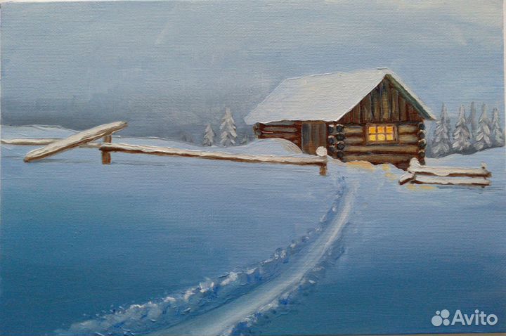 Картина маслом на холсте пейзаж 20x30