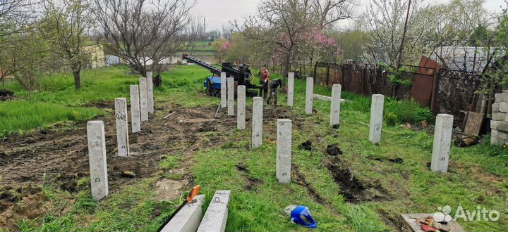 Забивка свай. Фундамент на жб сваях