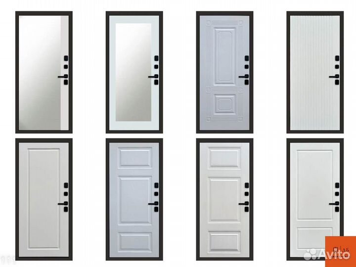 Дверь с зеркалом Авангард из стали