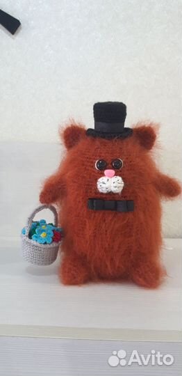 Вязаная игрушка Кот-толстячок