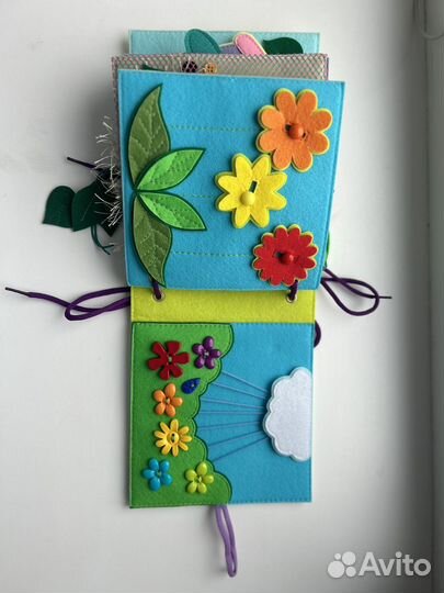 Развивающая детская книжка из фетра