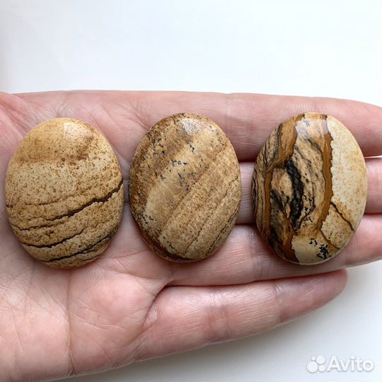 Пейзажная яшма кабошоны 30х40 мм