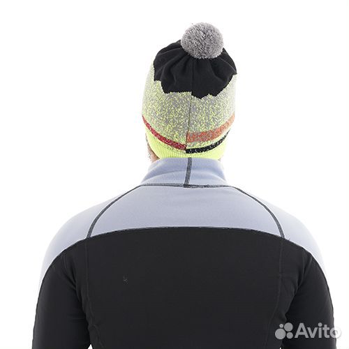 Шапка DragonFly Mountain Black-Yellow с помпоном