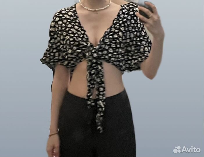 Топ-рубашка с завязками zara