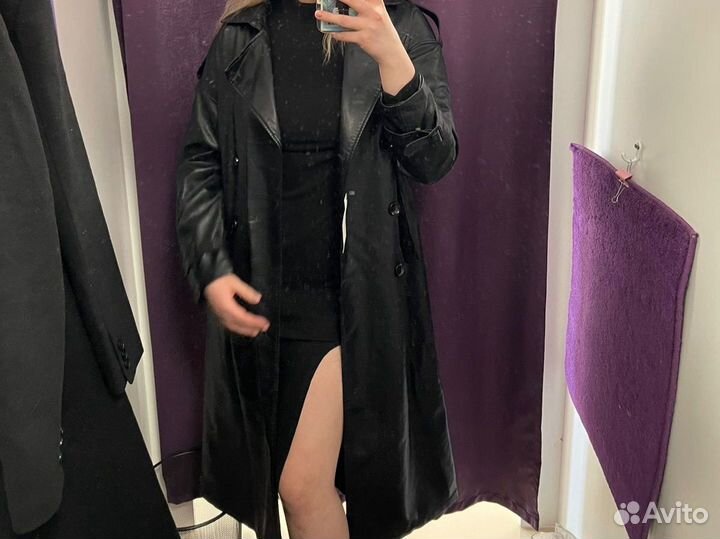 Плащ женский эко кожа