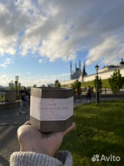 Свечи из кокосового воска в бетоне