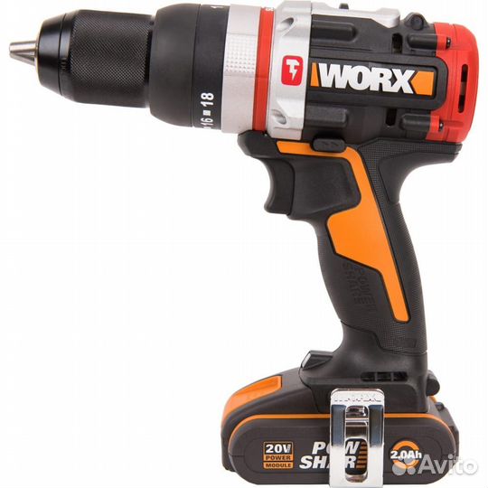 Аккумуляторная бесщеточная дрель-шуруповерт worx WX354