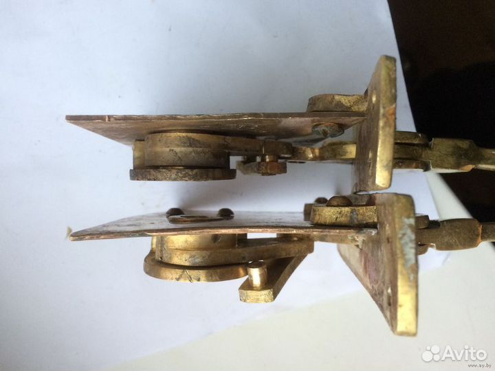 Старый дверной замок с ручкой (пара) Латунь/бронза