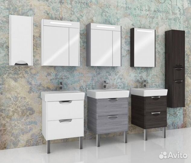 Тумба с раковиной aquaton Сильва 60 дуб полярный