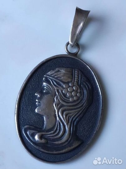 Кулон жетон подвеска как Камея серебро СССР