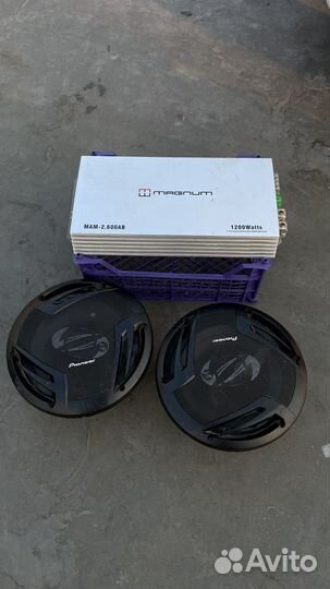Колонки Pioneer,усилитель Magnum