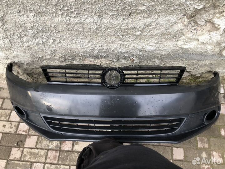 Бампер в сборе передний jetta 6 до рестайлинг
