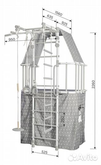 Детский игровой уголок в квартиру со стенкой