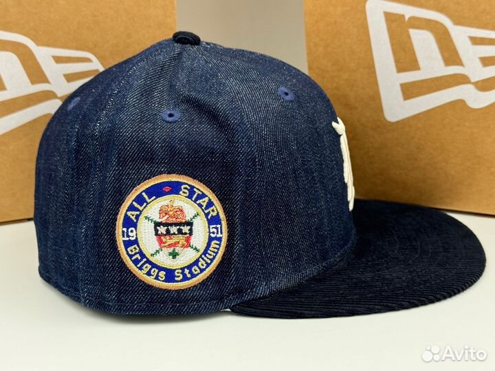 Бейсболка New Era MLB Tigers Denim/Corduroy 7 1/4