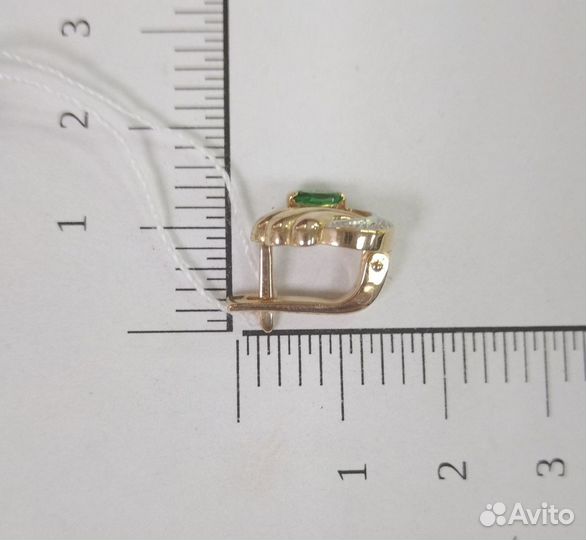 Золотые серьги с фианитом