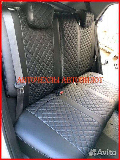 Чехлы Автопилот Hyundai Santa-Fe из экокожи Ромб