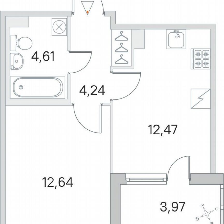 1-к. квартира, 36 м², 1/5 эт.