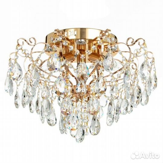 Люстра 'Мария' 6х60Вт Е14+18Вт LED пду золото 49х4