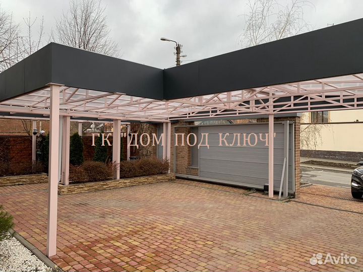 Навесы из поликарбоната, профнастила, черепицы