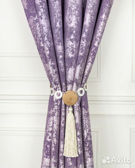 Портьеры мрамор Зарина Сирень шторы