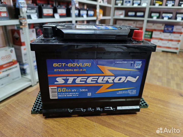 Аккумулятор 60 Ач SteelRon Гарантия