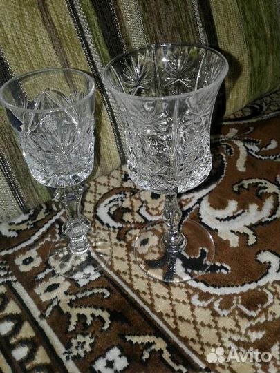 Три хрустальных бокала СССР. Винтаж