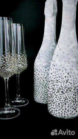 Чехлы на бутылку свадебные