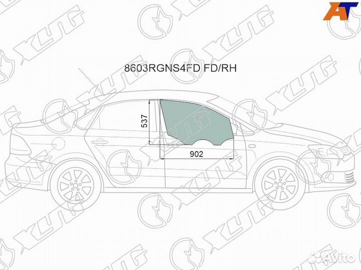 Стекло двери передней правой Polo рестайлинг