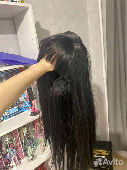 Парик черный длинный