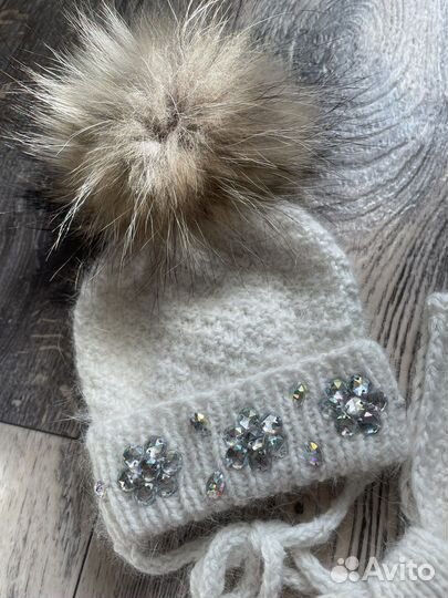 Комплект детский шапочка и шарфик ручной работы