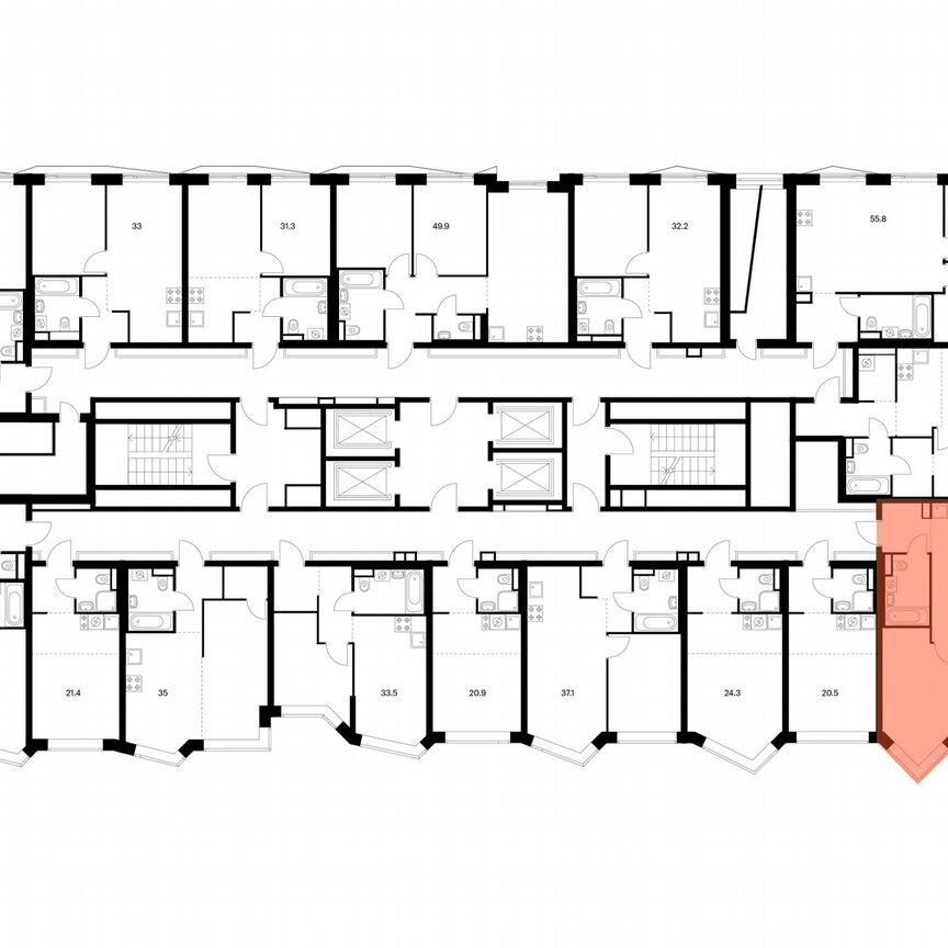 2-к. квартира, 52,7 м², 17/31 эт.