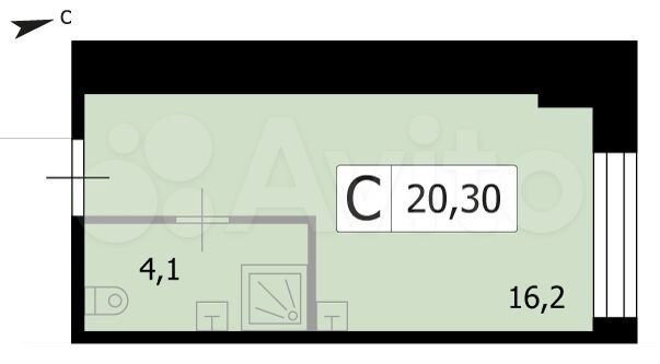 Апартаменты-студия, 20,3 м², 5/8 эт.