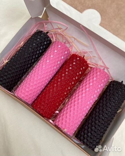 Набор свечей из вощины (цветной и натуральной)