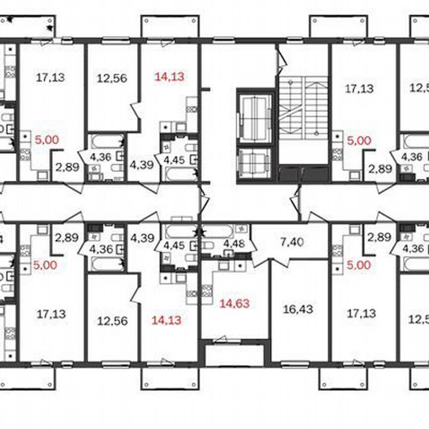 1-к. квартира, 44,5 м², 1/12 эт.