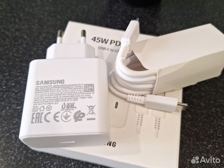 Блок питания 45w для Samsung Type-C, с кабелем