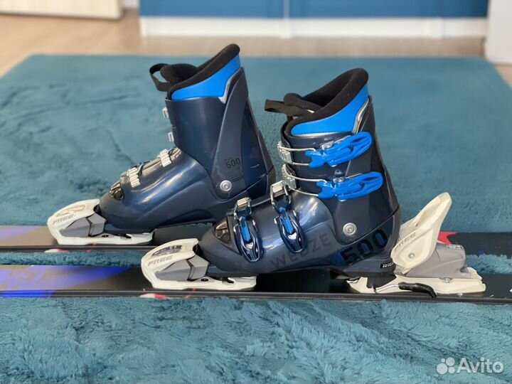 Горные лыжи 138 и ботинки 22/22.5