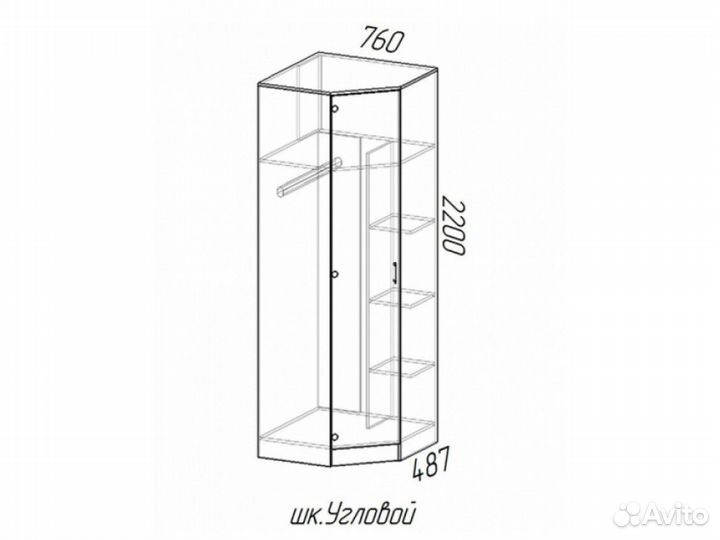 Шкаф угловой Трио новый