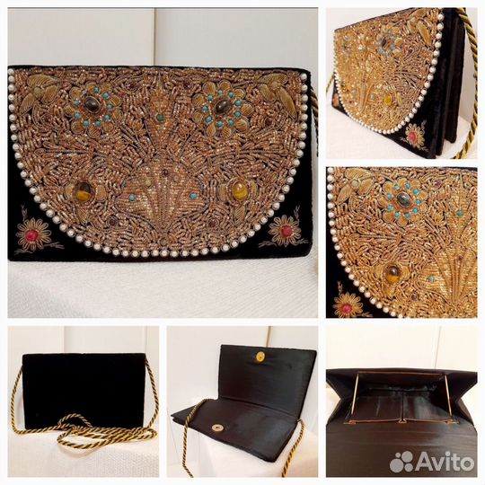 Винтажные сумочки клатчи бархатные Индия