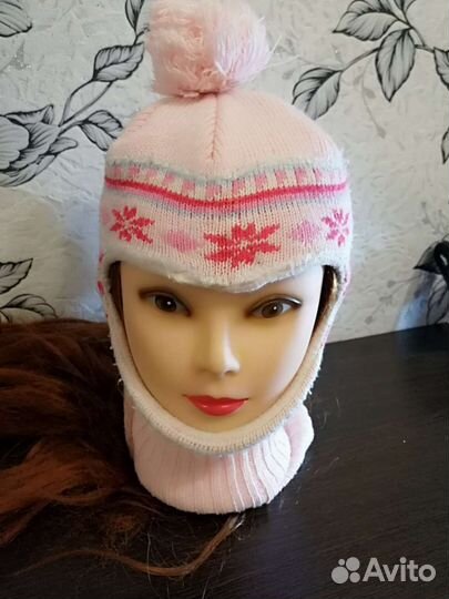 Шапка на девочку (шапка шлем)