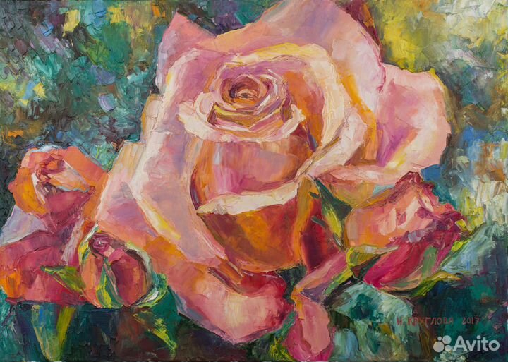 Картина маслом на холсте маки пионы подснежники