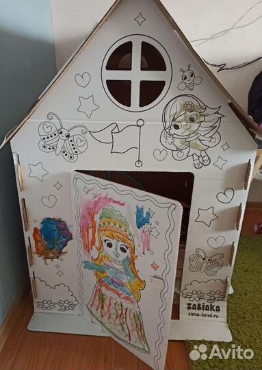 Картонный Домик раскраска