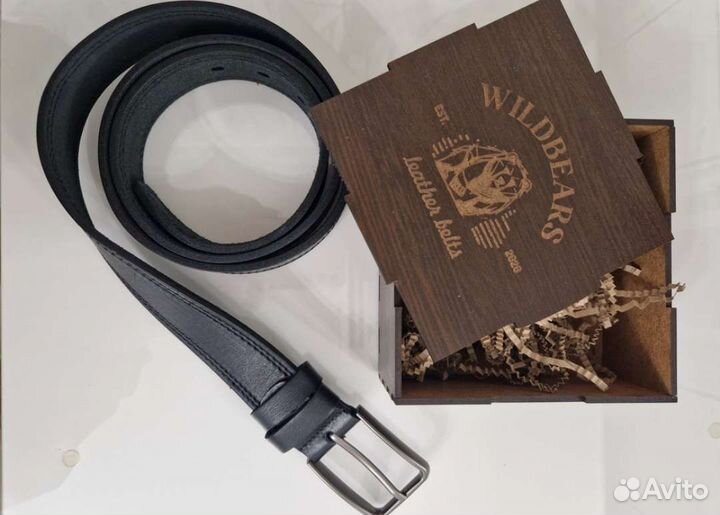 Ремень кожаный в подарочной упаковке новый