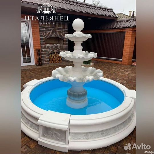 Мраморный фонтан для дачи
