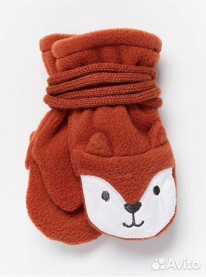 Варежки,пинетки флисовые оранжевые new 0-6 месяцев